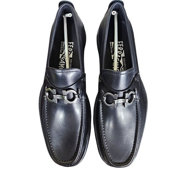 NEW Ferragamo Men David Double Gancini Thick Lug Leather Loafers 6D Quiet Luxury - Picture 3 of 12